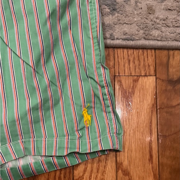 Vintage Ralph Lauren 4XB Green & Orange Striped Swim Shorts Big and Tall - Picture 2 of 4